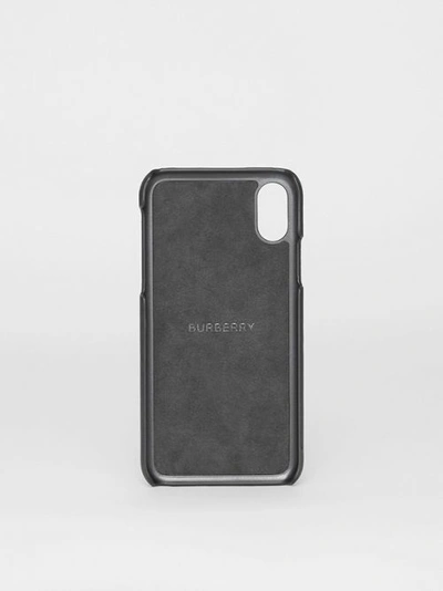 Shop Burberry Logo Print Leather Iphone X/xs Case In Black