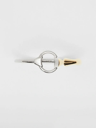 Shop Burberry Gold And Palladium-plated Hoof And Hoop Bracelet In Light Gold/palladium