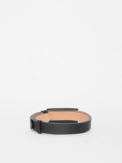 Shop Burberry Envelope Detail Leather Belt In Black