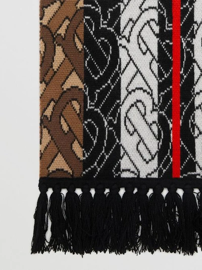 Shop Burberry Monogram Stripe Cashmere Scarf In Brown