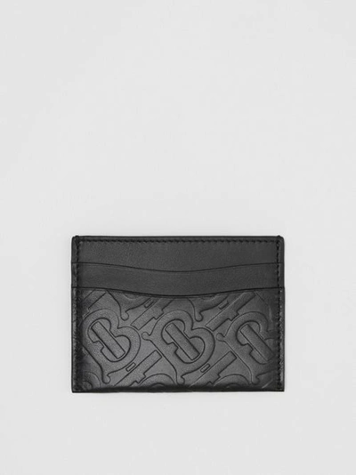 Shop Burberry Monogram Leather Card Case In Black