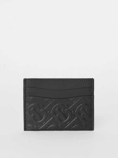 Shop Burberry Monogram Leather Card Case In Black