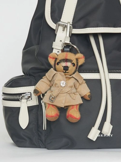 Shop Burberry Thomas Bear Charm In Antique Yellow