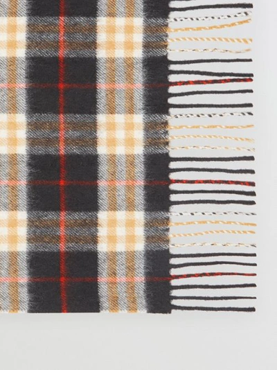Shop Burberry Check Cashmere Scarf In Black