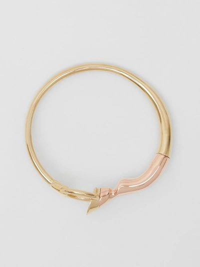 Shop Burberry Gold And Palladium-plated Hoof And Hoop Bracelet In Light Gold/palladium