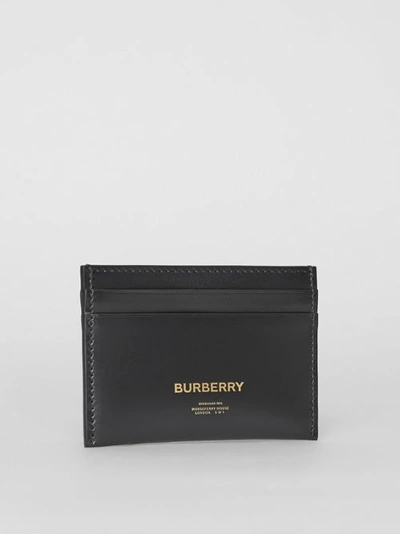 Shop Burberry Horseferry Print Leather Card Case In Black