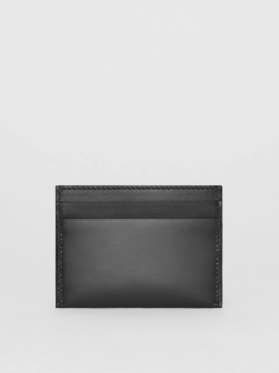 Shop Burberry Horseferry Print Leather Card Case In Black