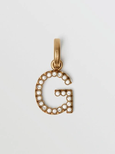 Shop Burberry Crystal ‘g' Alphabet Charm