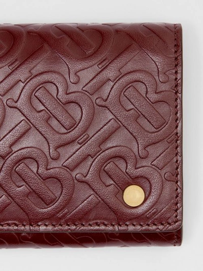 Shop Burberry Monogram Leather Continental Wallet In Oxblood