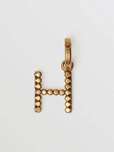 Shop Burberry Crystal ‘h' Alphabet Charm