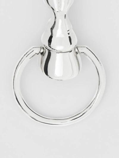 Shop Burberry Palladium-plated Hoof Hoop Earrings