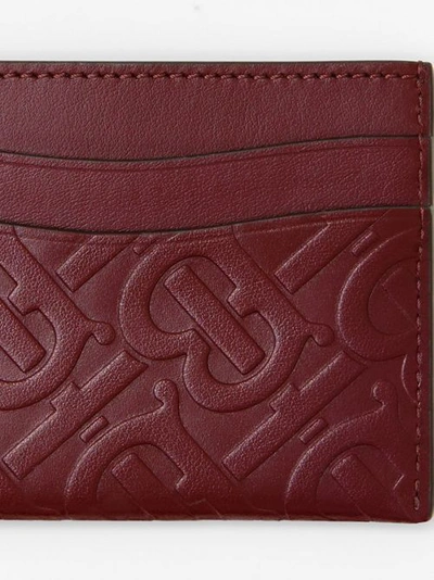 Shop Burberry Monogram Leather Card Case In Oxblood