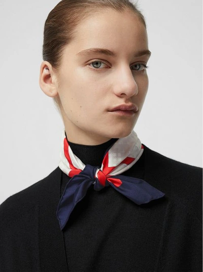 Shop Burberry Reissued Archive Society Pr In Navy