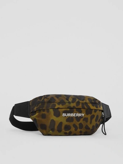 Shop Burberry Medium Animal Print Bum Bag In Khaki Green