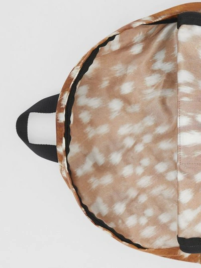 Shop Burberry Deer Print Convertible Bum Bag In Tan/white