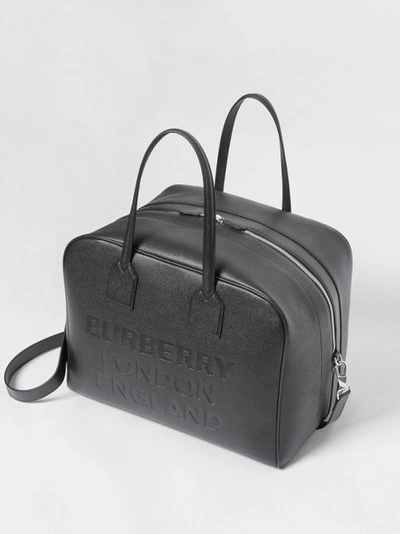 Shop Burberry Large Leather Cube Bag In Black