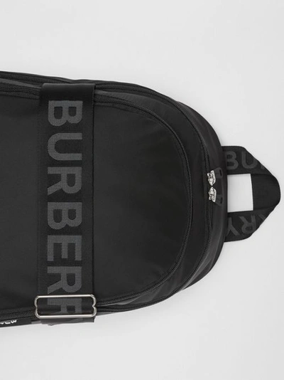 Shop Burberry Large Logo Detail Nylon Backpack In Black