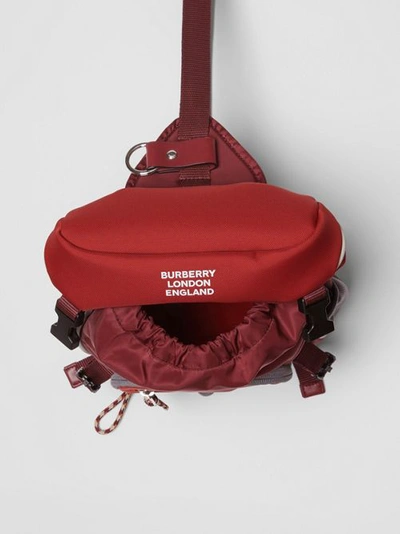 Shop Burberry Logo Print Nylon Leo Belt Pack In Bright Red