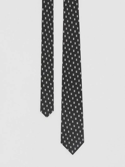 Burberry Classic Cut Monogram Motif Silk Jacquard Tie In Navy