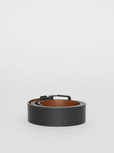 Shop Burberry Grainy Leather Belt In Black