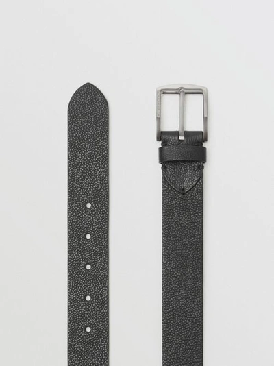Shop Burberry Grainy Leather Belt In Black