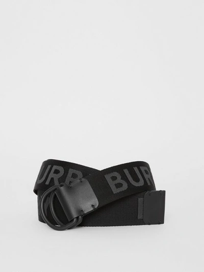 Shop Burberry Logo Detail Double D-ring Belt In Black