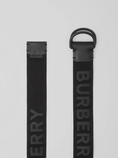 Shop Burberry Logo Detail Double D-ring Belt In Black