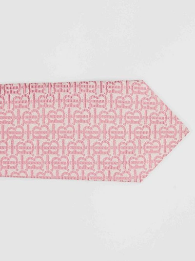 Shop Burberry Classic Cut Monogram Silk Jacquard Tie In Alabaster Pink
