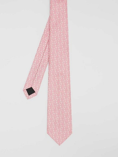 Shop Burberry Classic Cut Monogram Silk Jacquard Tie In Alabaster Pink