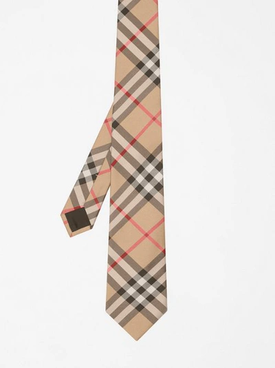 Shop Burberry Classic Cut Vintage Check Silk Tie In Archive Beige