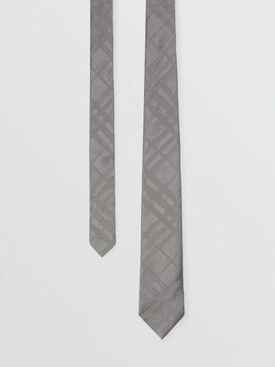 Shop Burberry Classic Cut Check Silk Jacquard Tie In Charcoal