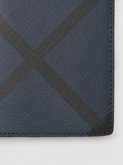 Shop Burberry London Check And Leather Continental Wallet In Navy/black