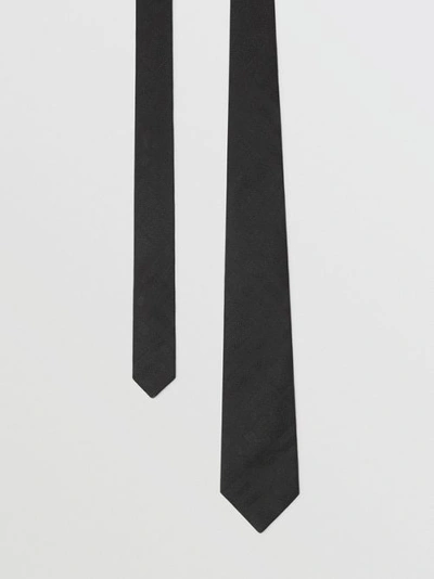 Shop Burberry Modern Cut Check Silk Tie In Black