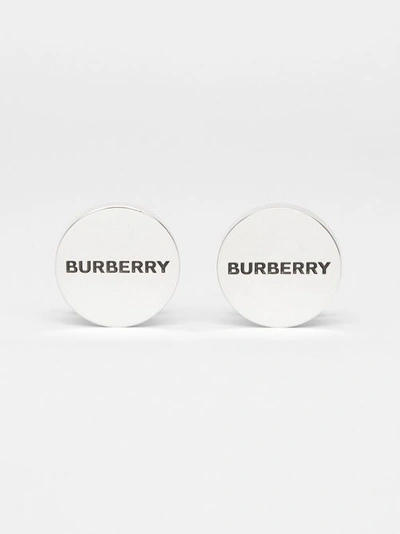 Shop Burberry Engraved Silver-plated Cufflinks