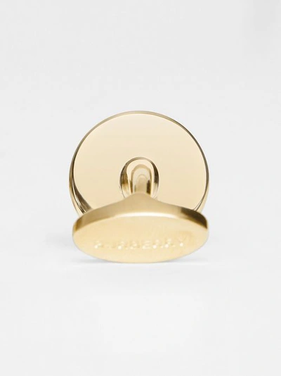 Shop Burberry Engraved Gold-plated Cufflinks In Light Gold