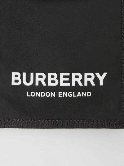 Shop Burberry Logo Print Nylon Phone Case Lanyard In Black/white