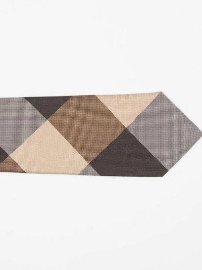 Shop Burberry Classic Cut Exaggerated Check Silk Tie In Archive Beige