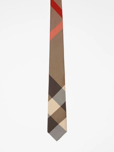 Shop Burberry Classic Cut Exaggerated Check Silk Tie In Archive Beige