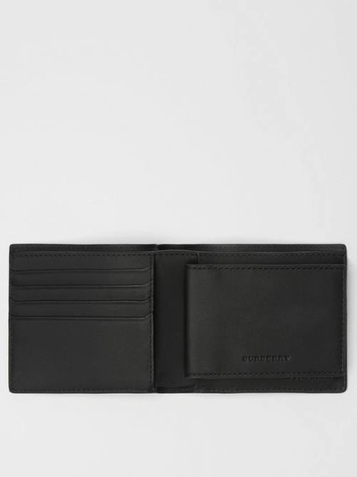 Shop Burberry London Check Bifold Wallet With Id Card Case In Navy/black