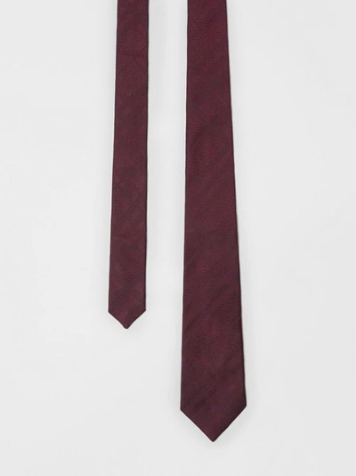 Shop Burberry Classic Cut Check Silk Jacquard Tie In Deep Claret