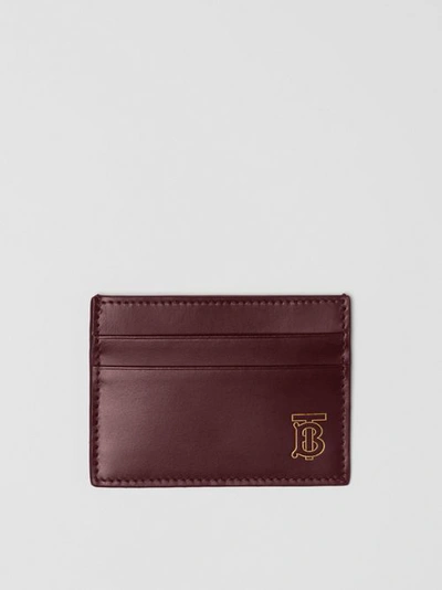 Shop Burberry Monogram Motif Leather Card Case In Oxblood