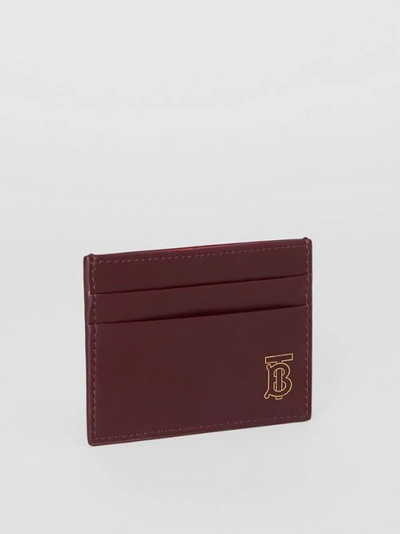Shop Burberry Monogram Motif Leather Card Case In Oxblood