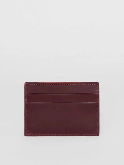 Shop Burberry Monogram Motif Leather Card Case In Oxblood