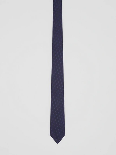 Shop Burberry Classic Cut Monogram Motif Silk Jacquard Tie In Navy