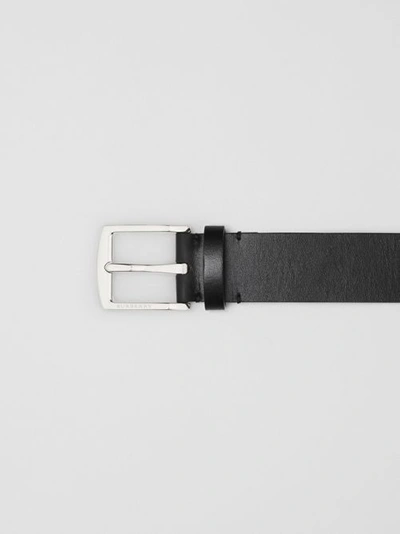 Shop Burberry Kingdom Print Leather Belt In Black