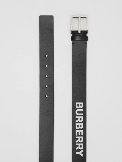 Shop Burberry Kingdom Print Leather Belt In Black