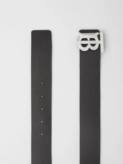 Shop Burberry Reversible Monogram Motif Leather Belt In Oxblood