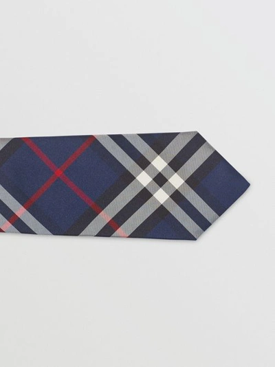 Shop Burberry Classic Cut Vintage Check Silk Tie In Navy