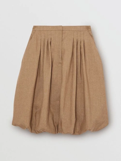 Shop Burberry Linen Blend Bubble Hem Skirt In Driftwood