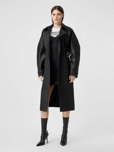 Burberry Econyl® Trench Coat With Detachable Leather Jacket In Black |  ModeSens